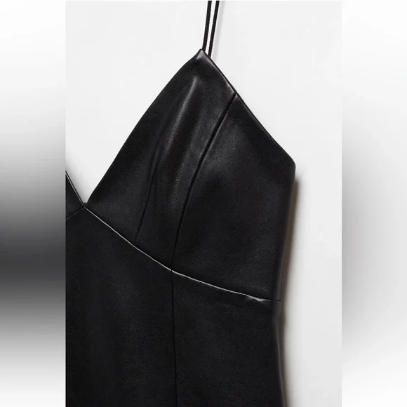 Mango faux leather dress - Picture 3 of 4